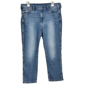 Gap Jeans Vintage Slim Mid Rise Ankle Slit Womens Blue Size 33/16S - 16 Short